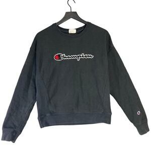 Champion Reverse Weave Unisex Black Pullover Sweatshirt Women's‎ M Crew Neck